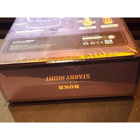 ROKR 3D Wooden Puzzle Mechanical Music Box Starry Night DIY Model Kit New Sealed - Picture 4 of 6